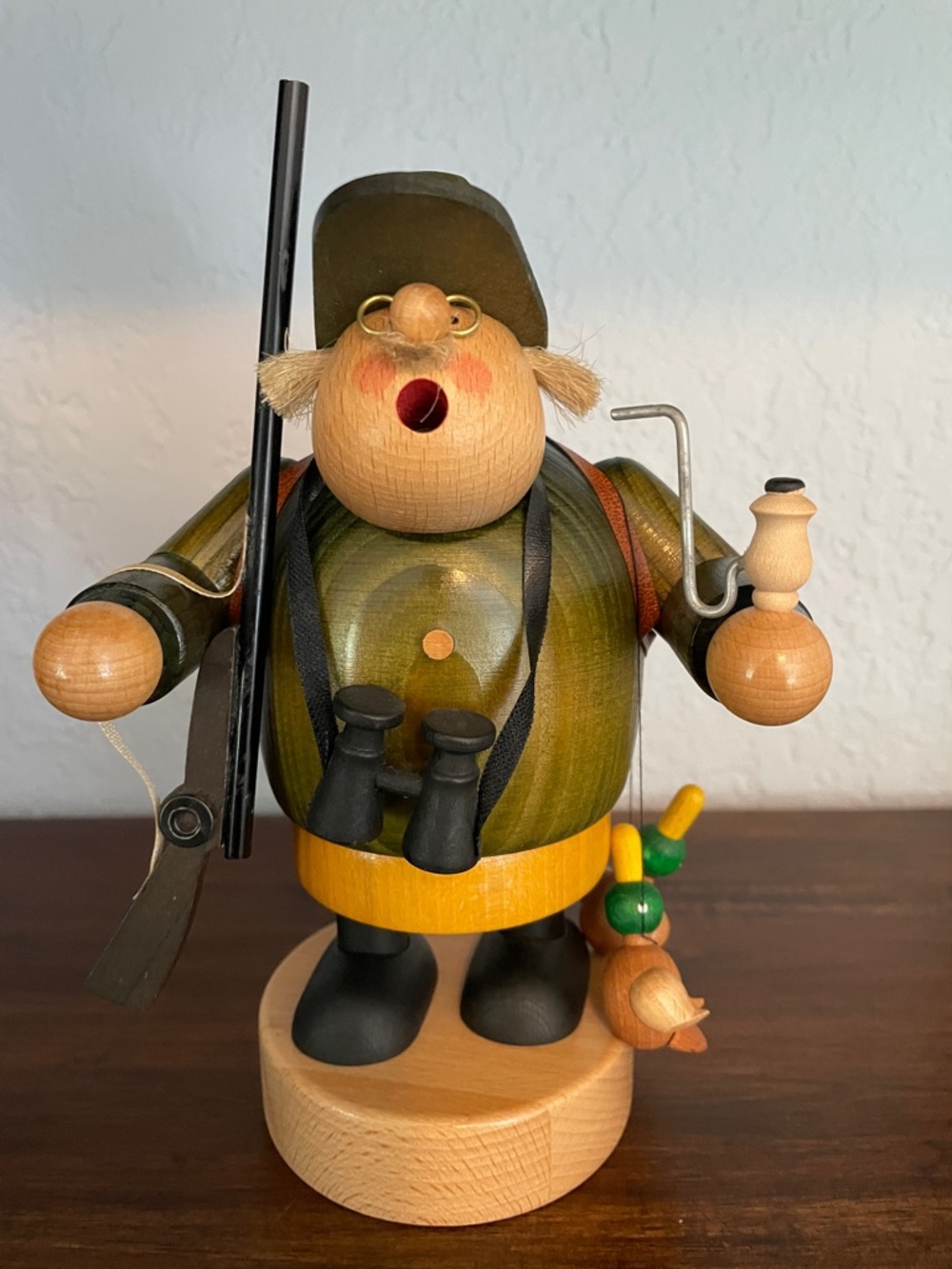 Authentic German Handcrafted Wooden Hunter Figurine